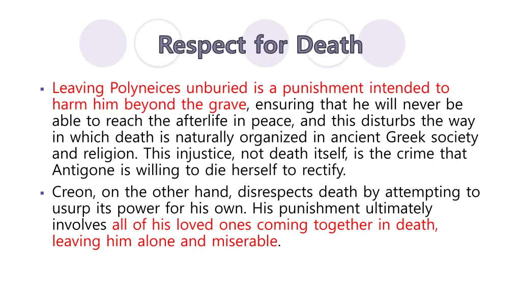 respect for death