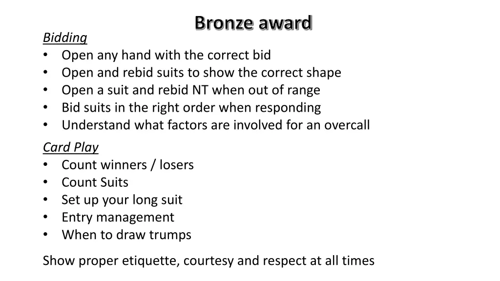 bronze award