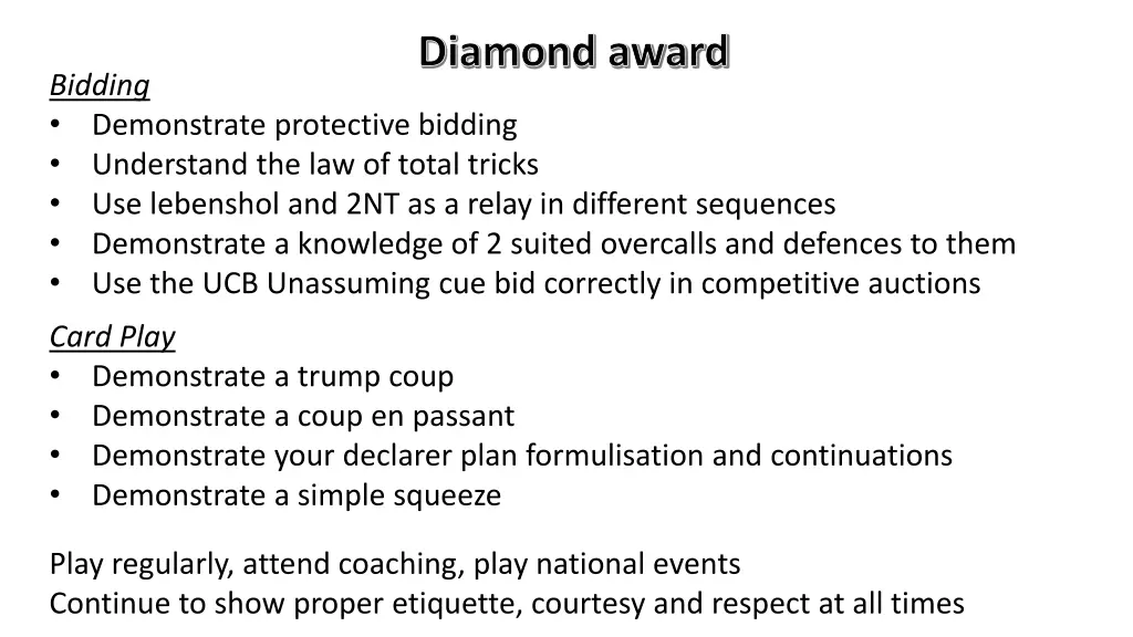 diamond award