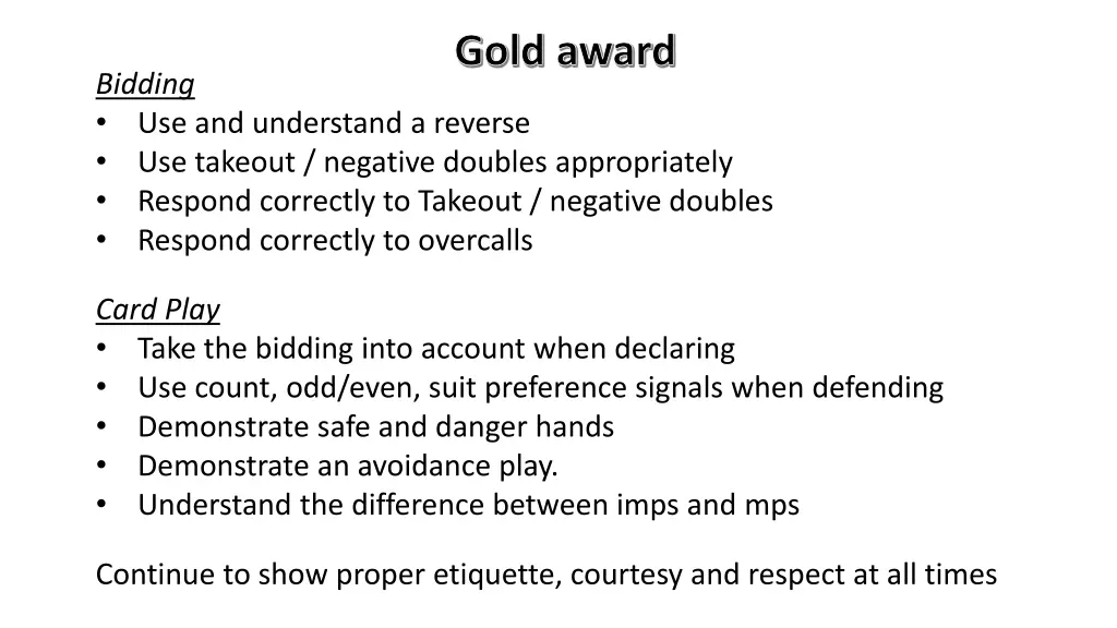 gold award