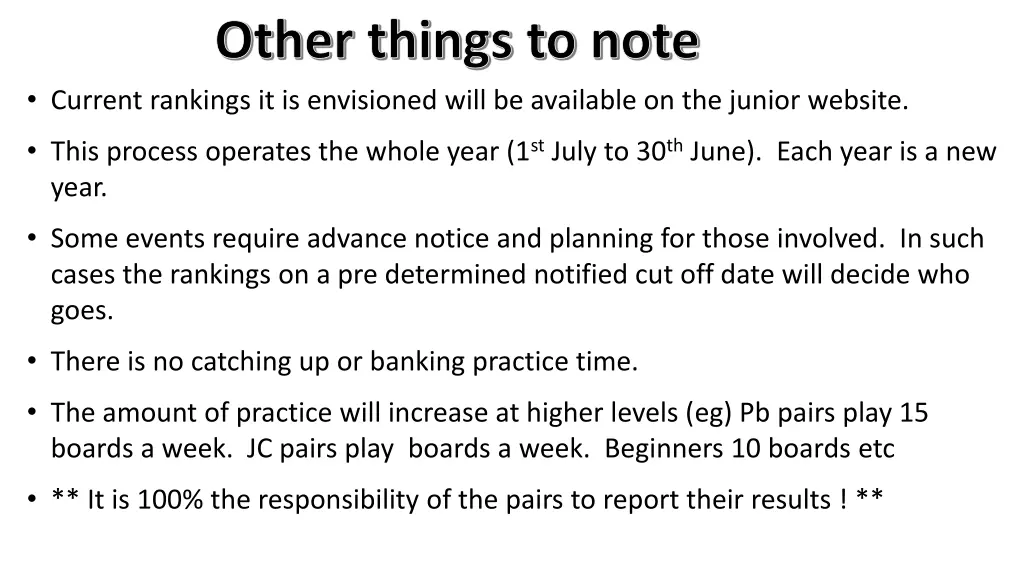 other things to note current rankings
