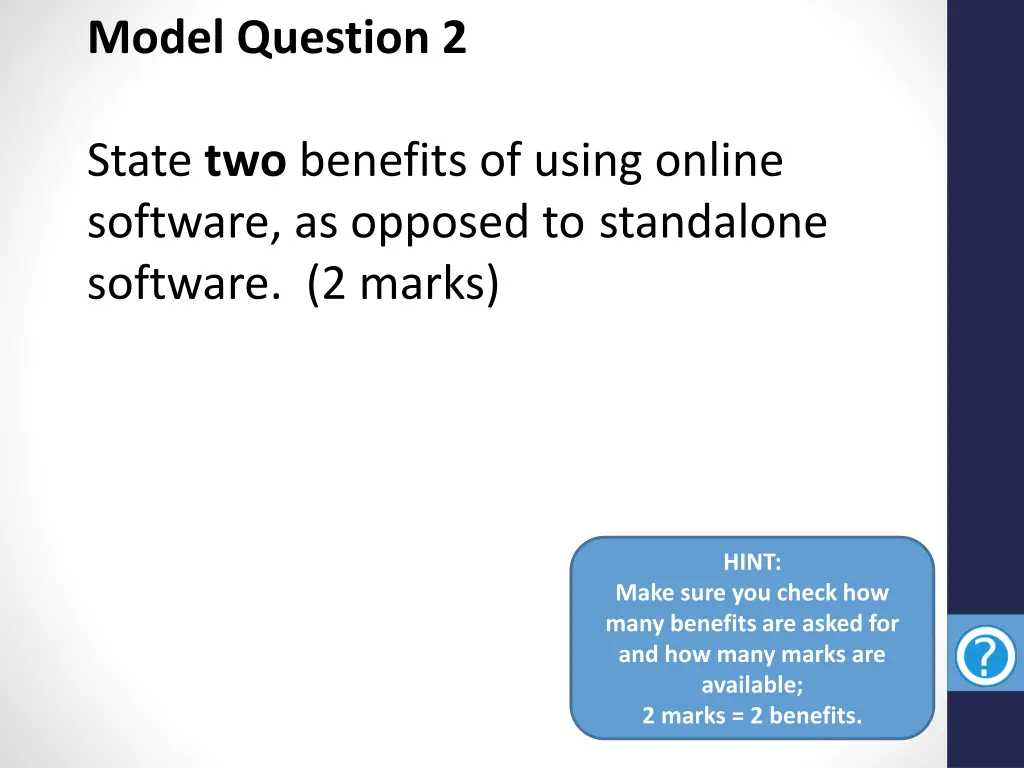 model question 2