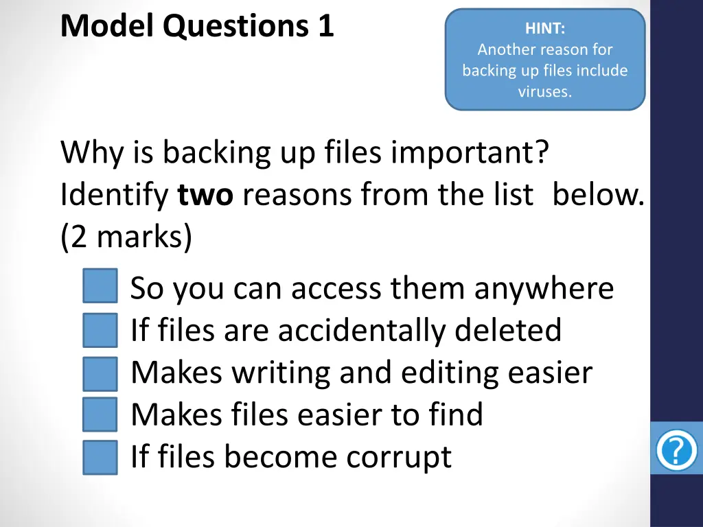 model questions 1