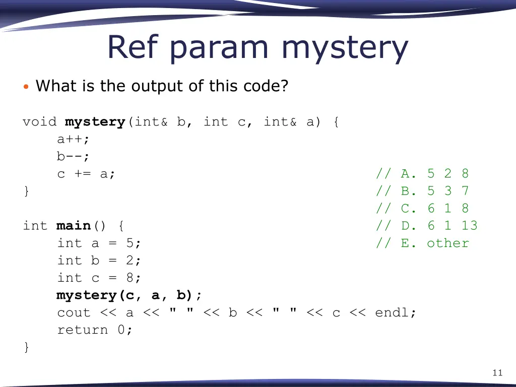 ref param mystery