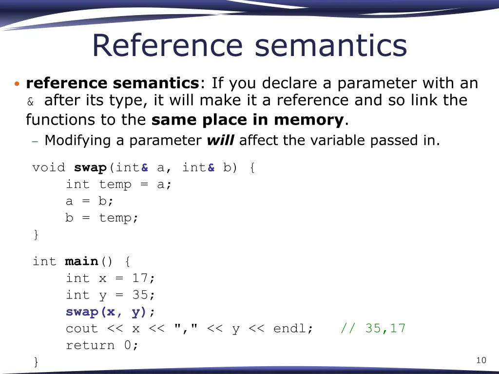 reference semantics
