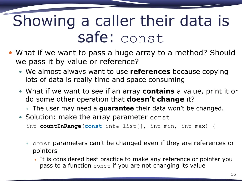 showing a caller their data is safe const what
