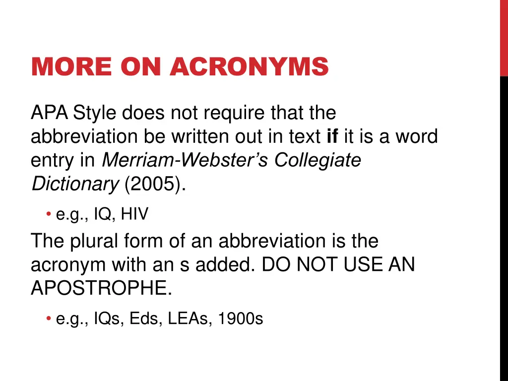more on acronyms