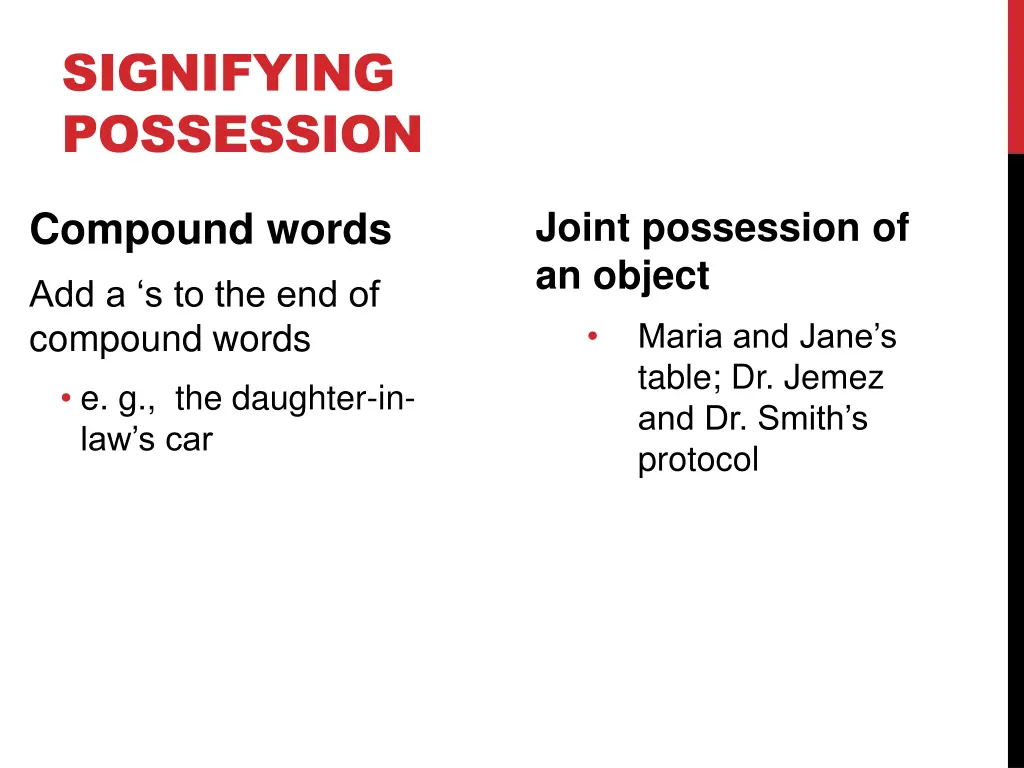 signifying possession 1