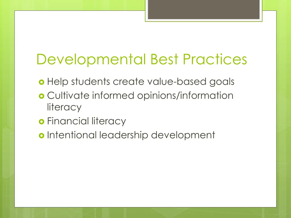 developmental best practices