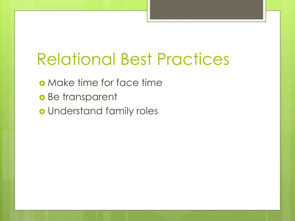 relational best practices