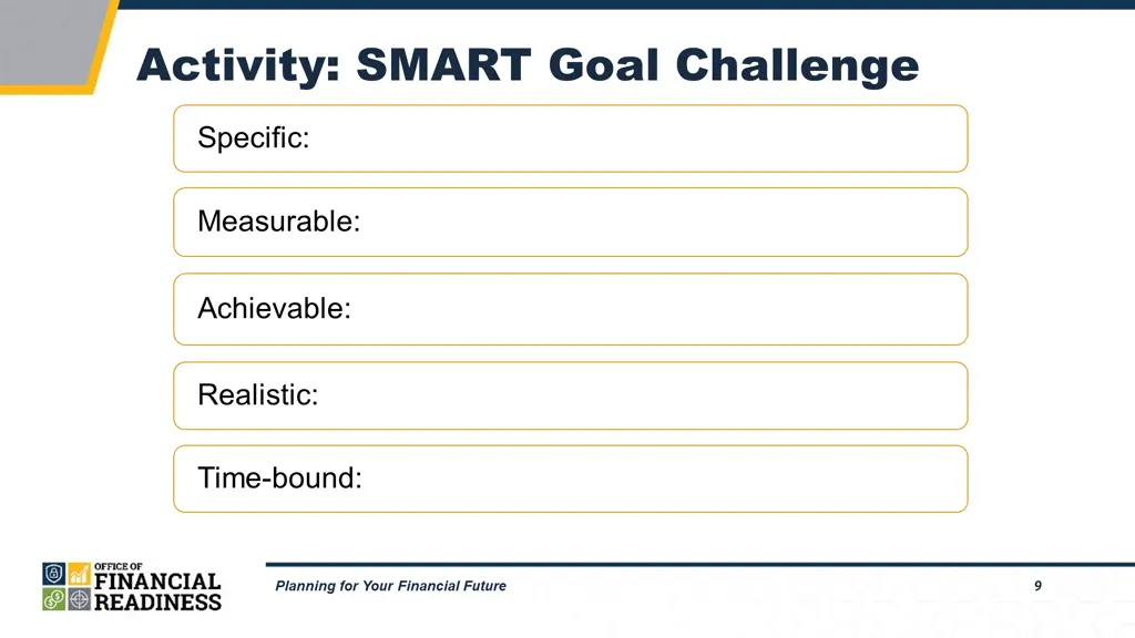 activity smart goal challenge activity smart goal