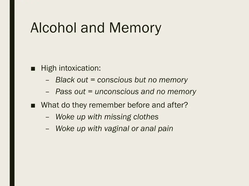 alcohol and memory 1