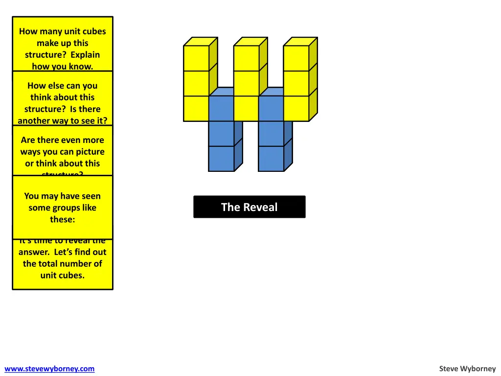 how many unit cubes make up this structure