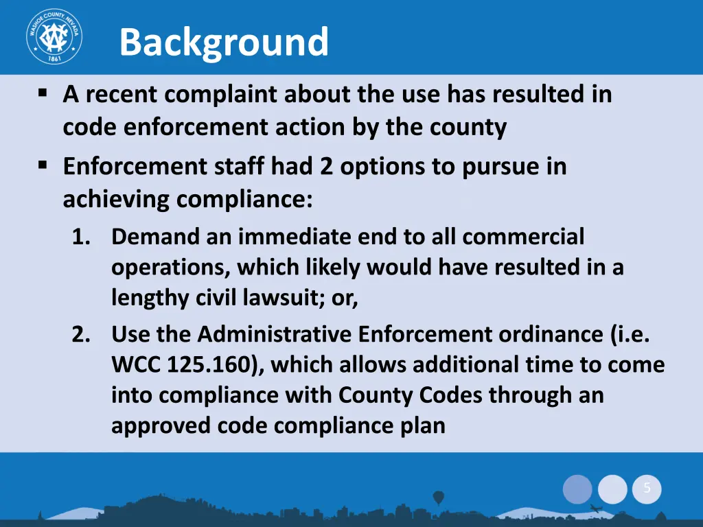 background a recent complaint about