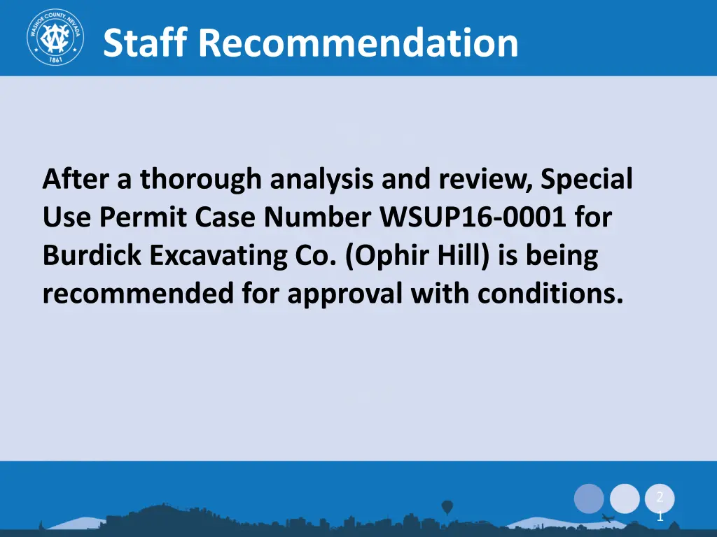 staff recommendation