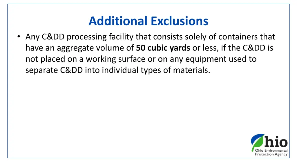 additional exclusions