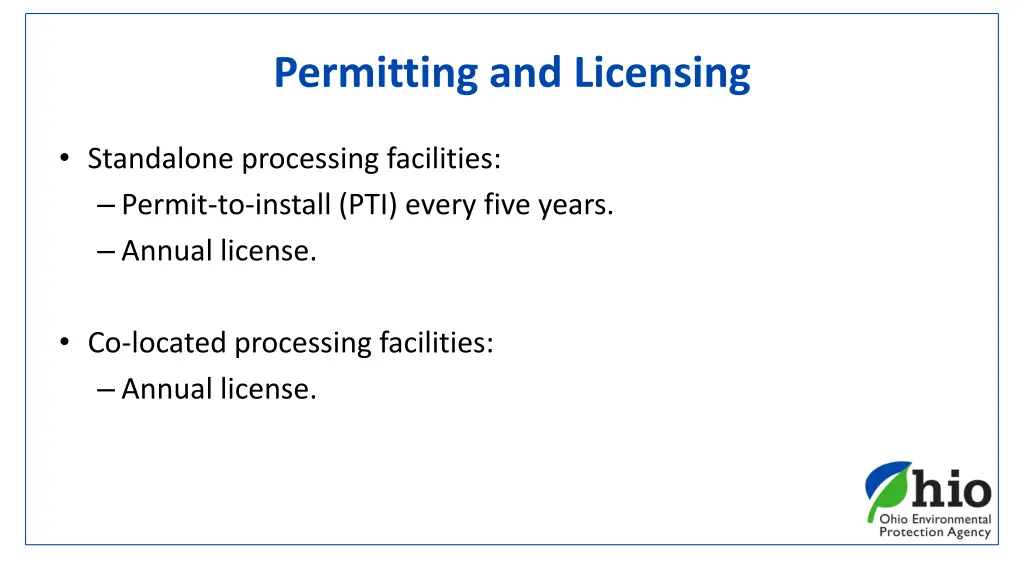 permitting and licensing