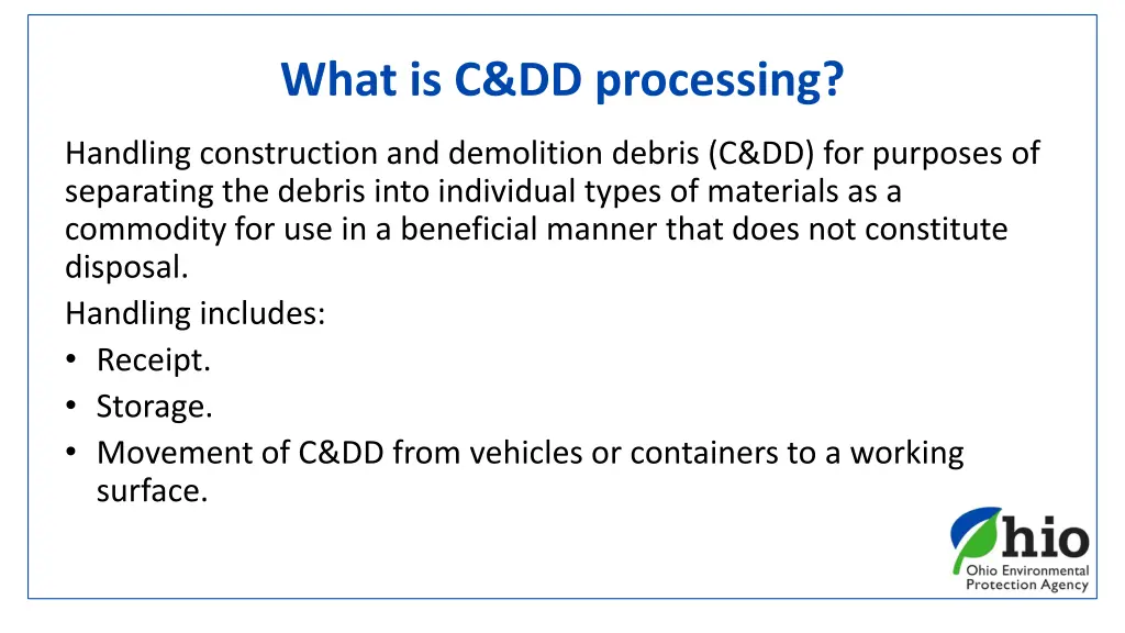 what is c dd processing