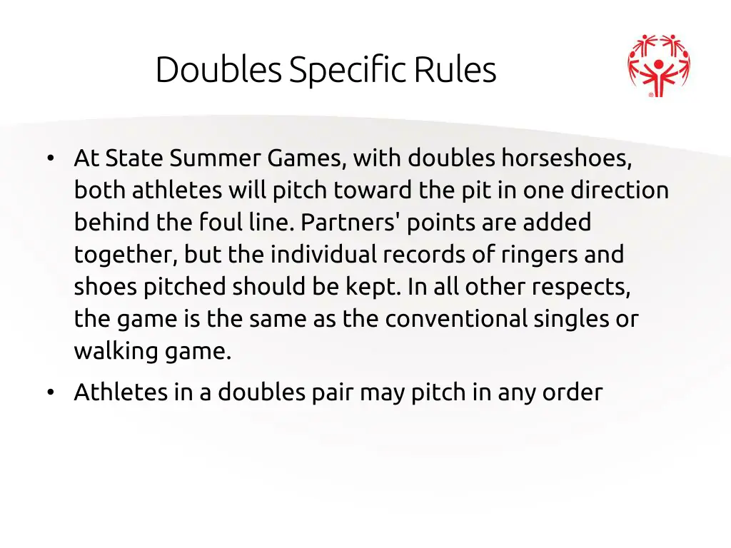 doubles specific rules