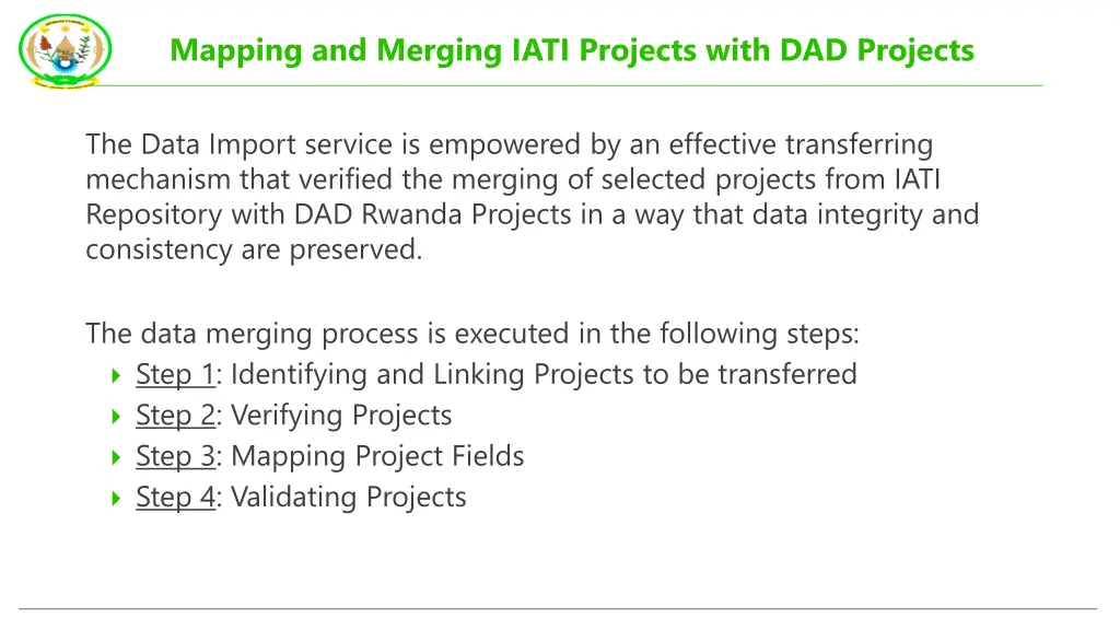mapping and merging iati projects with