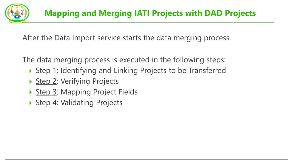 mapping and merging iati projects with