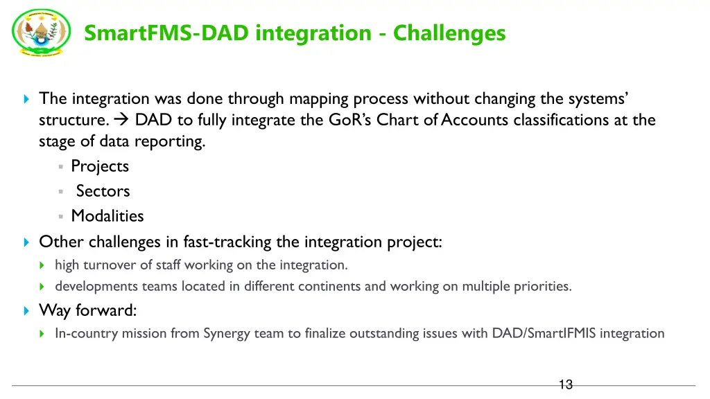 smartfms dad integration challenges