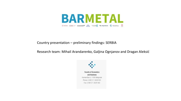 country presentation preliminary findings serbia