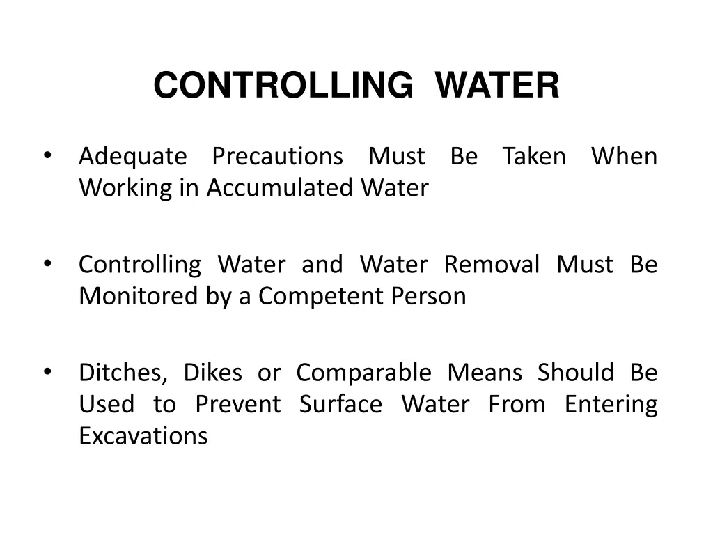 controlling water