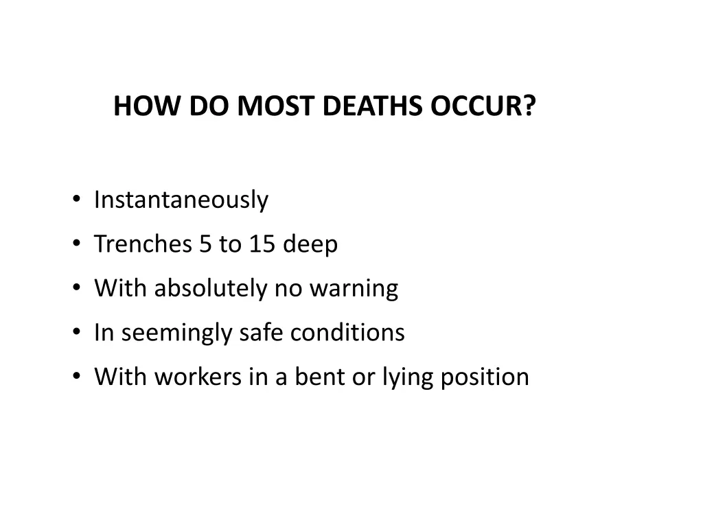 how do most deaths occur