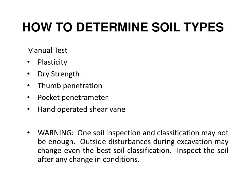 how to determine soil types
