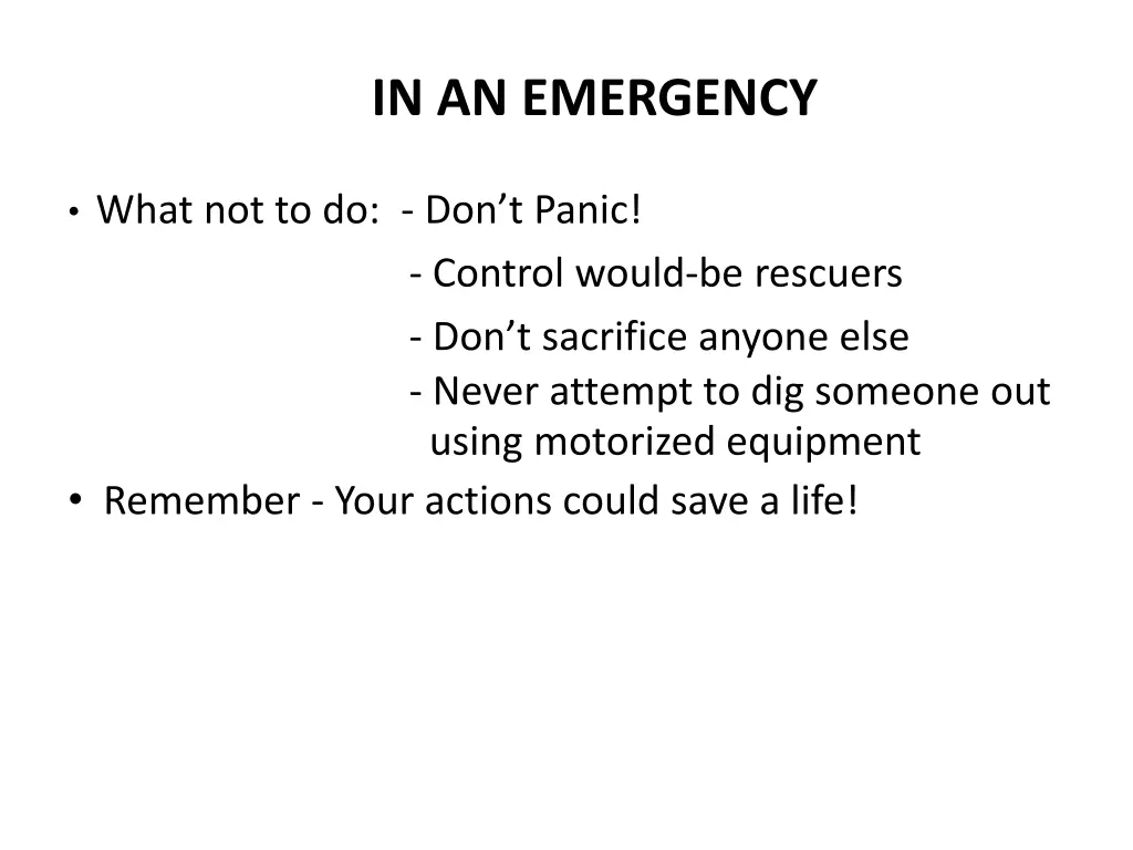 in an emergency
