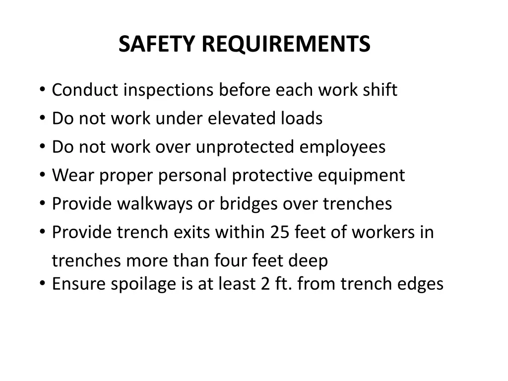 safety requirements
