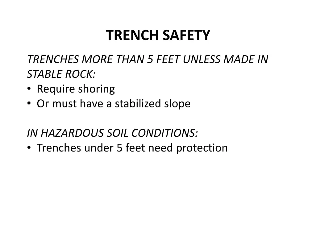 trench safety