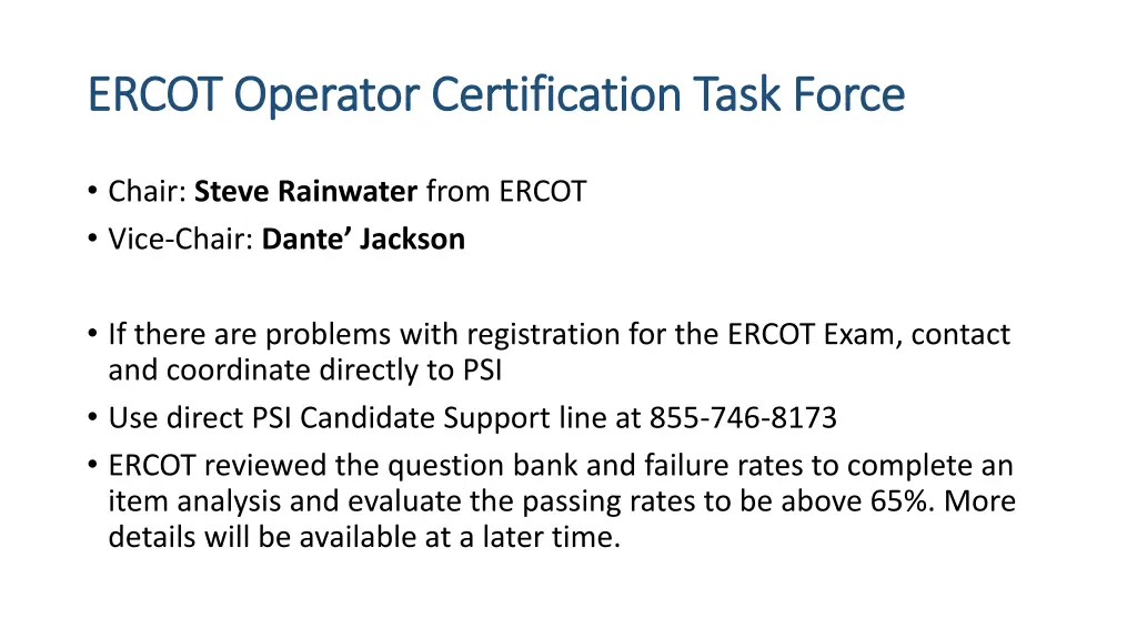 ercot operator certification task force ercot