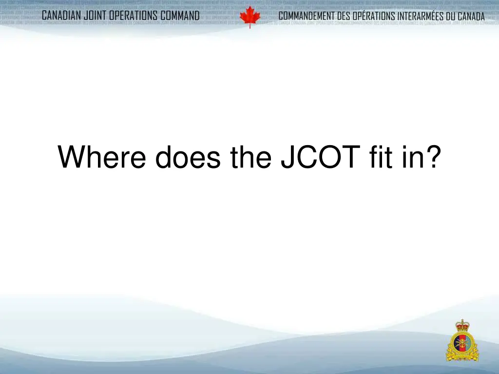 where does the jcot fit in