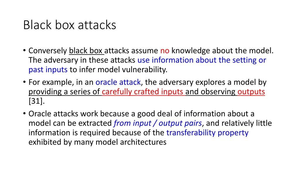 black box attacks