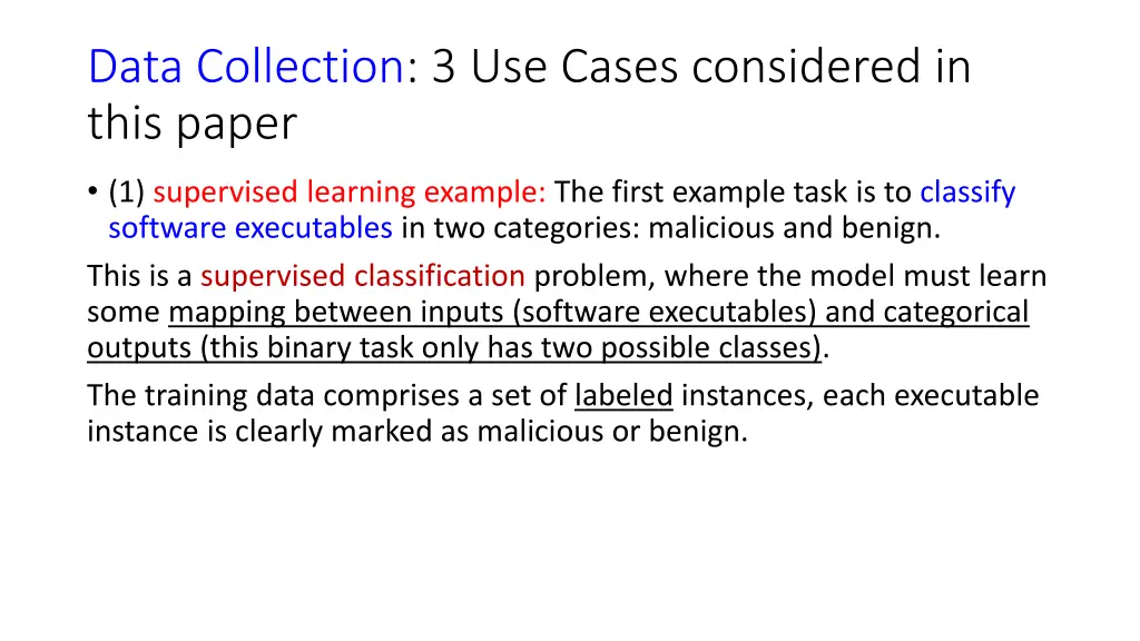 data collection 3 use cases considered in this