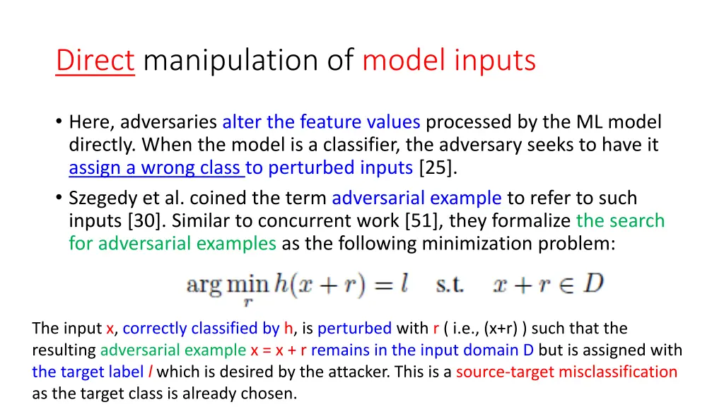 direct manipulation of model inputs