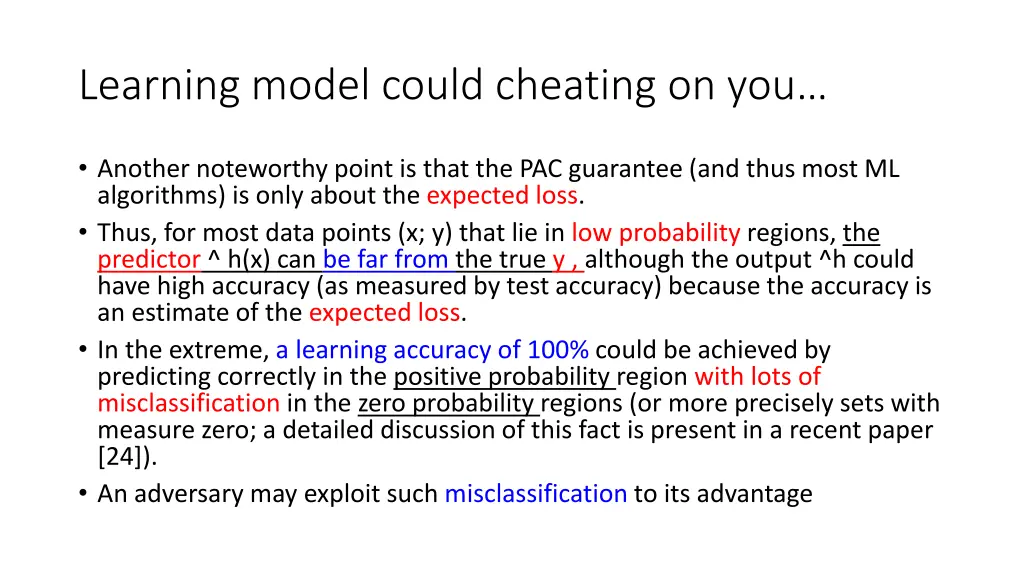 learning model could cheating on you