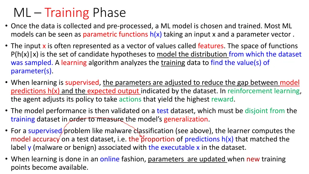 ml training phase once the data is collected