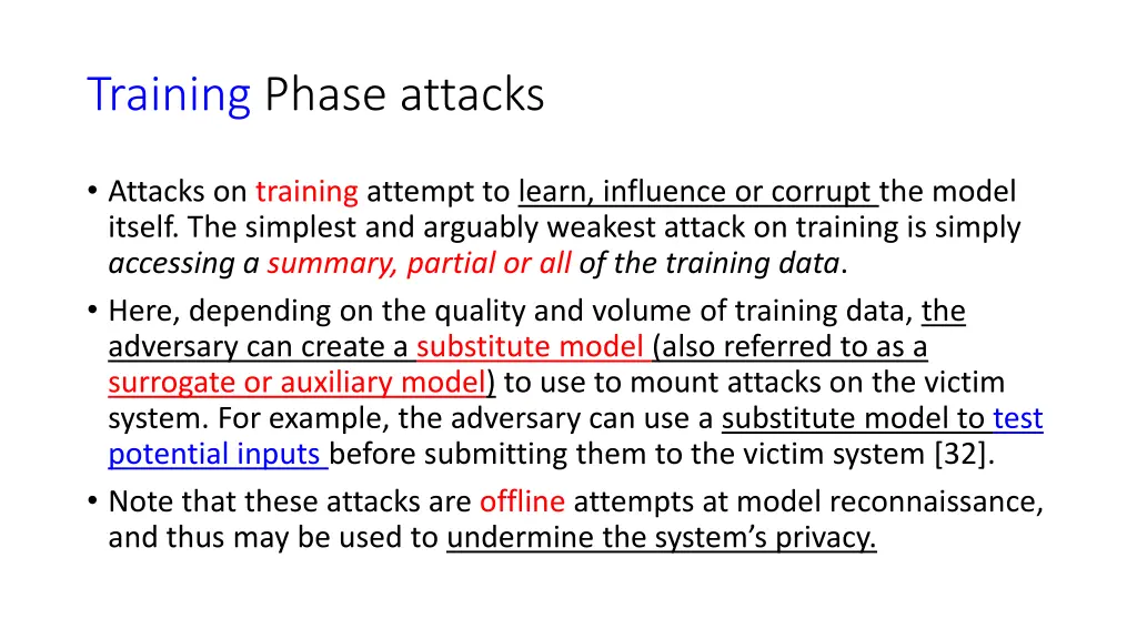 training phase attacks