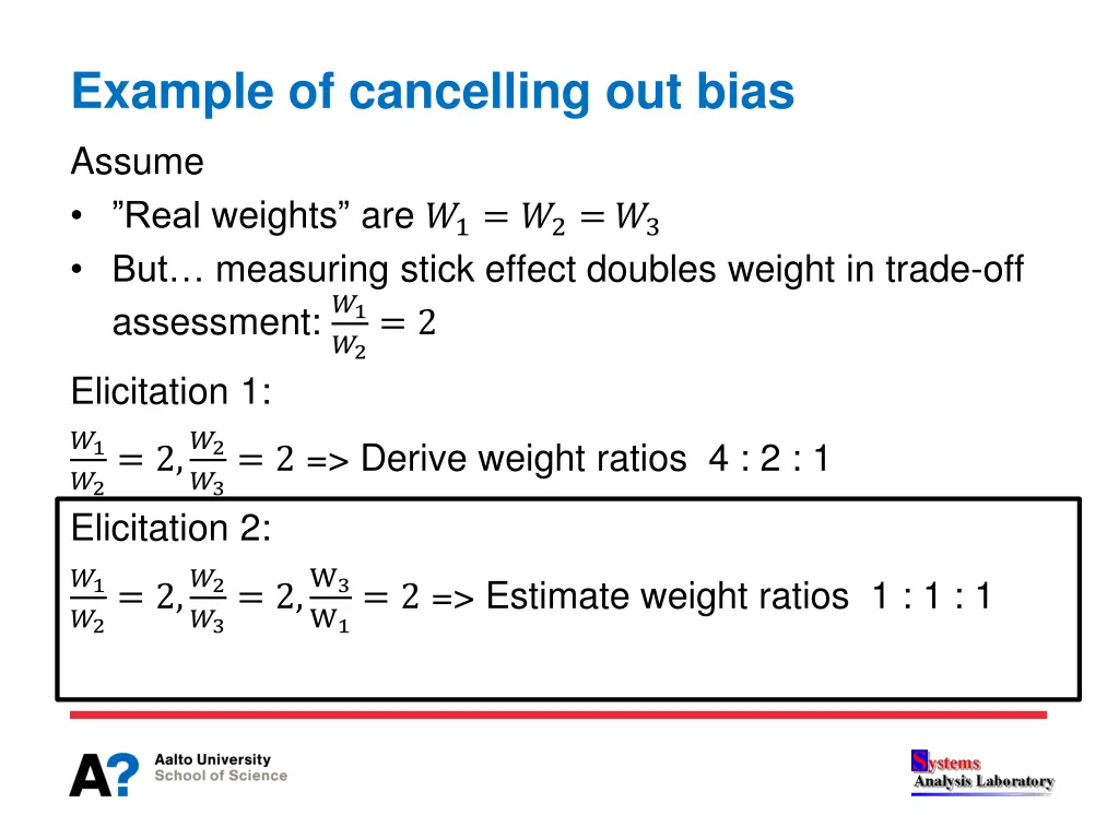 example of cancelling out bias 1