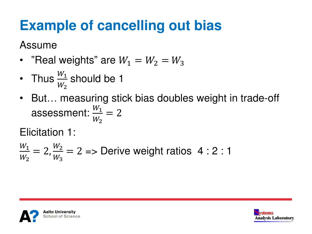 example of cancelling out bias