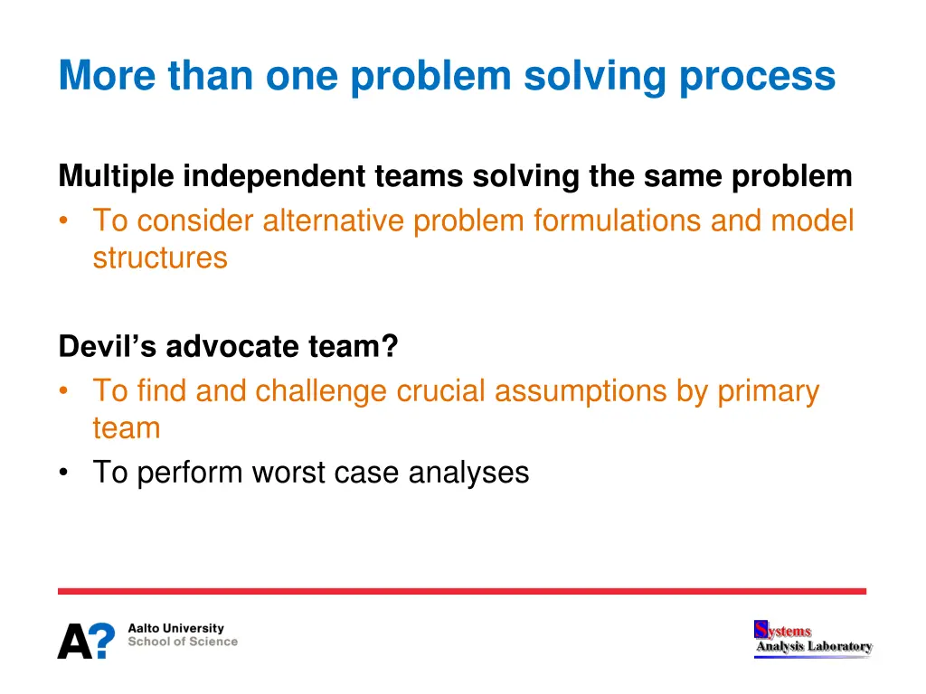 more than one problem solving process