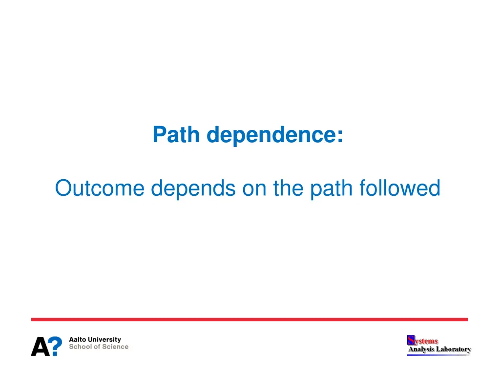 path dependence