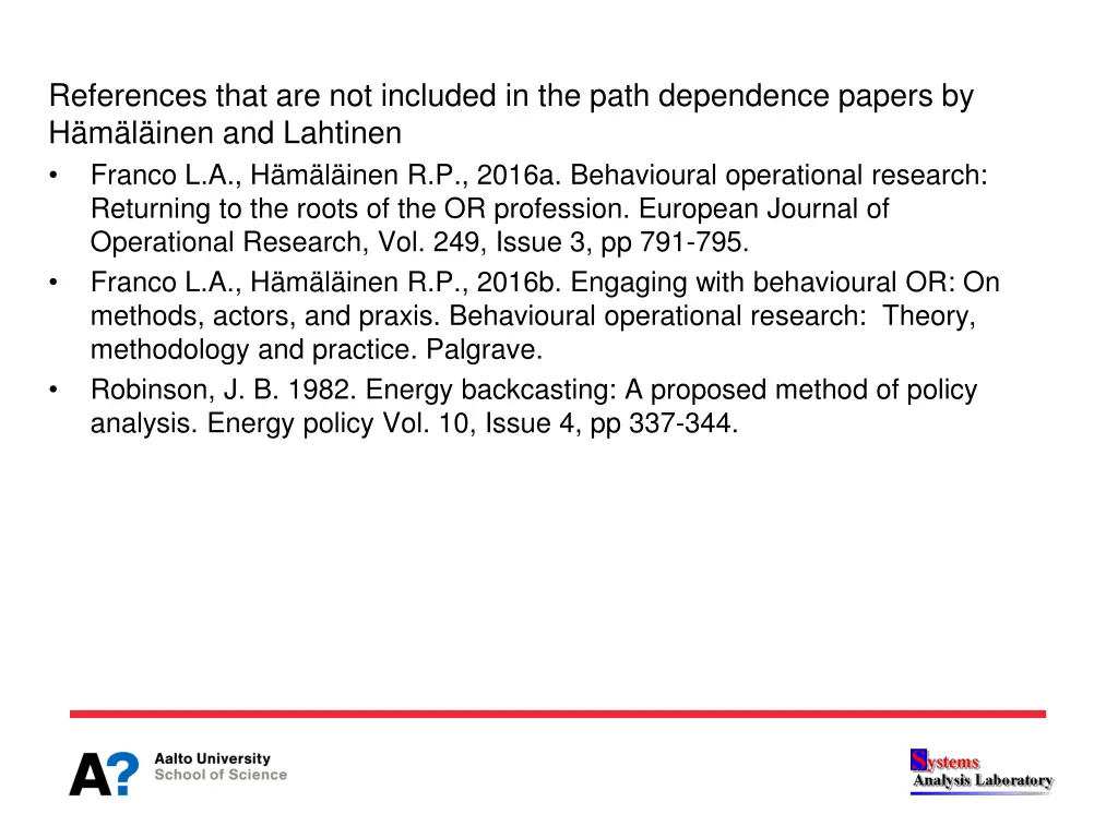 references that are not included in the path