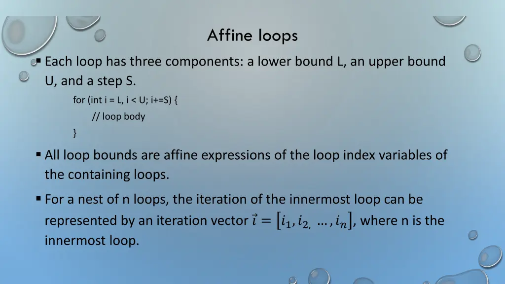 affine loops 1