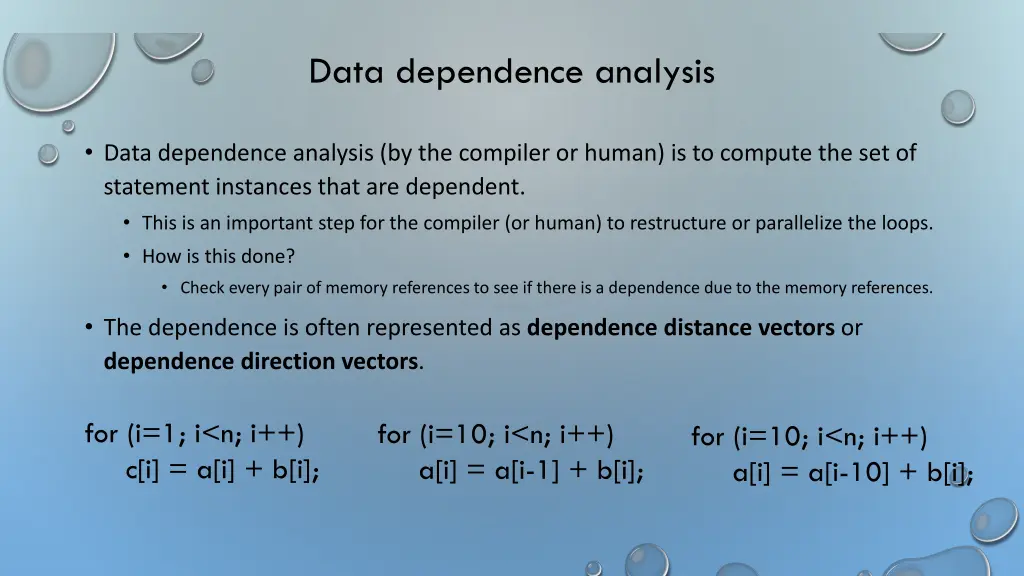 data dependence analysis