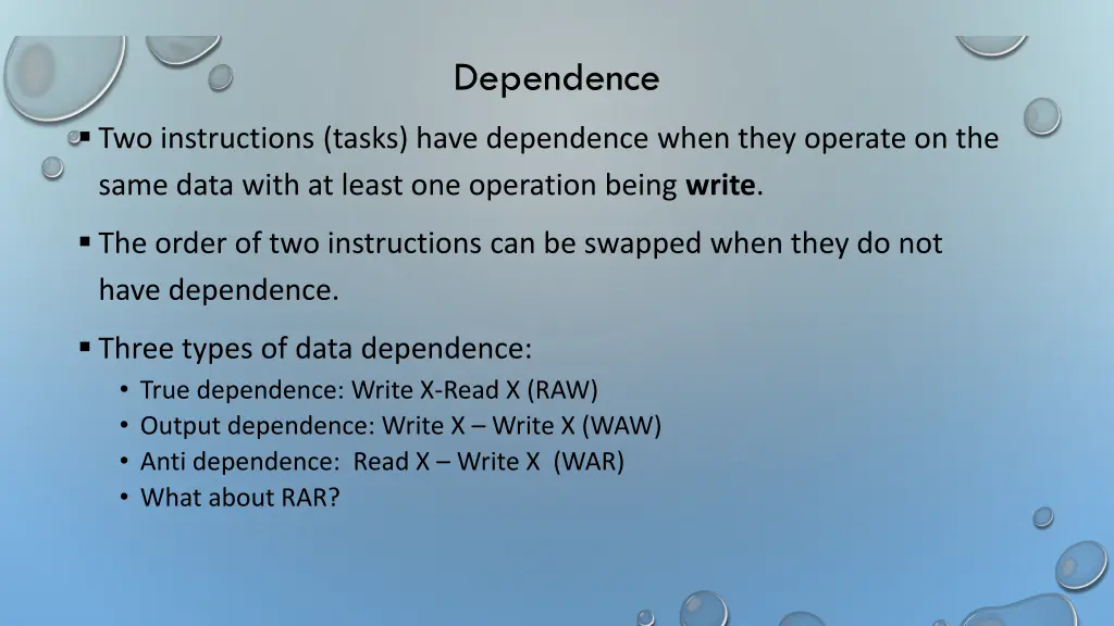 dependence