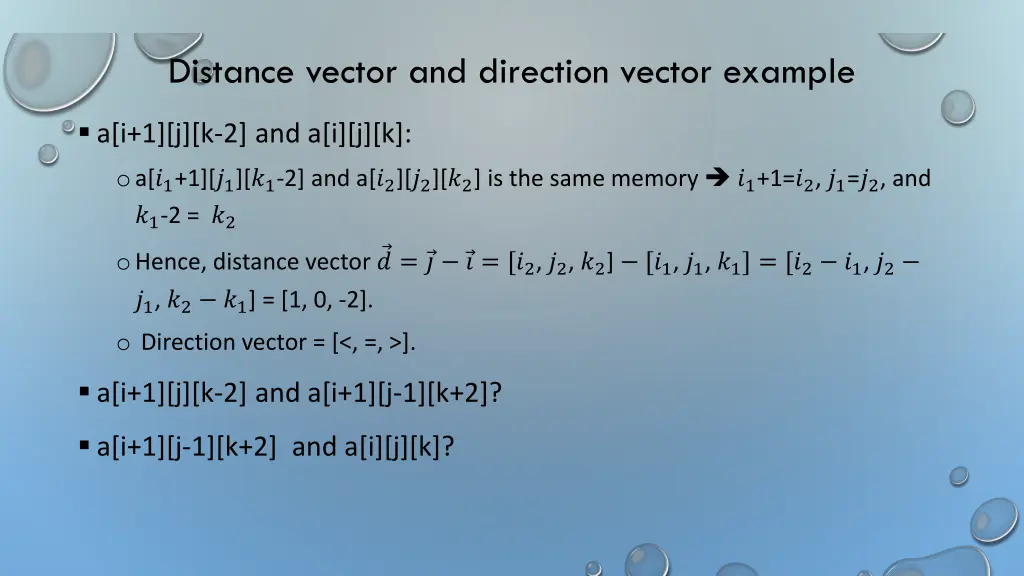 distance vector and direction vector example 1